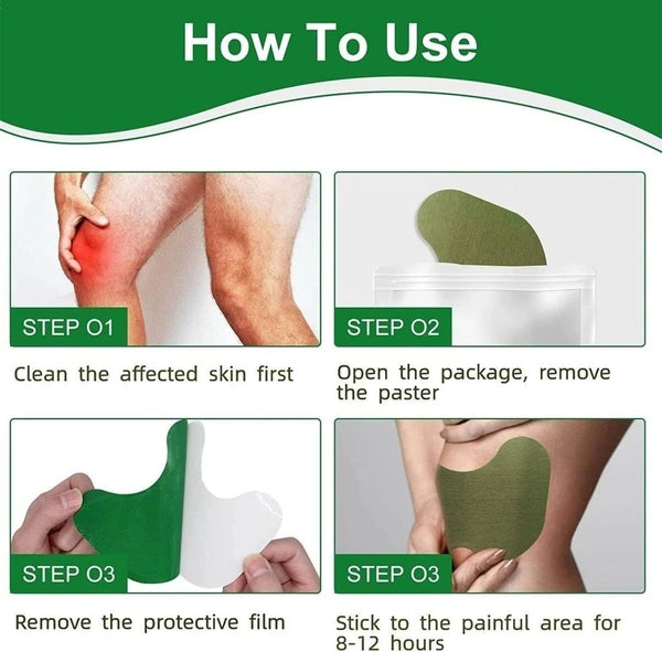 10 PCS Herbal Knee Pain Relief Patches Extra Strength Heat Therapy